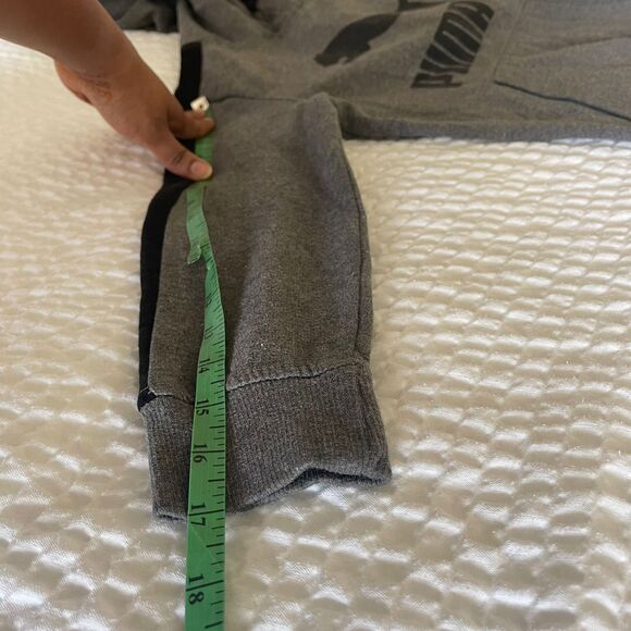 Puma Kids' Boys Gray Fleece Pullover Sweatshirt Hoodie Size 4-5 Years - Picture 4 of 7